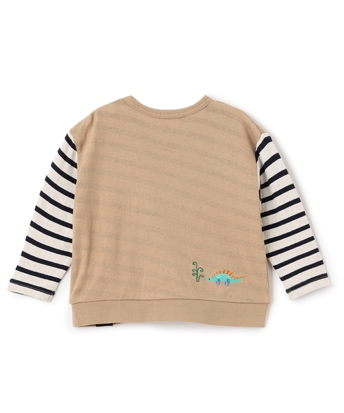 kladskap(クレードスコープ)の「恐竜接結長袖Tシャツ(Tシャツ/カットソー・キッズ・ベージュ/グレー・80cm/90cm/100cm/110cm/120cm/130cm)」の7枚目の写真