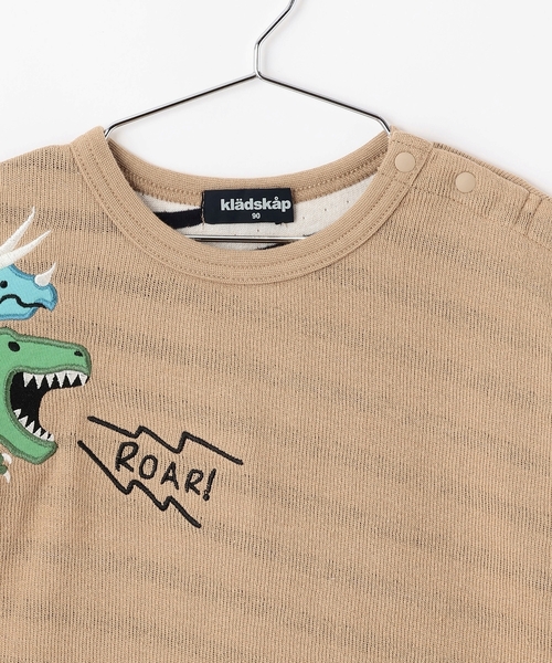 kladskap(クレードスコープ)の「恐竜接結長袖Tシャツ(Tシャツ/カットソー・キッズ・ベージュ/グレー・80cm/90cm/100cm/110cm/120cm/130cm)」の8枚目の写真