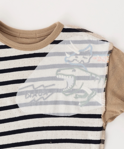 kladskap(クレードスコープ)の「恐竜接結長袖Tシャツ(Tシャツ/カットソー・キッズ・ベージュ/グレー・80cm/90cm/100cm/110cm/120cm/130cm)」の10枚目の写真