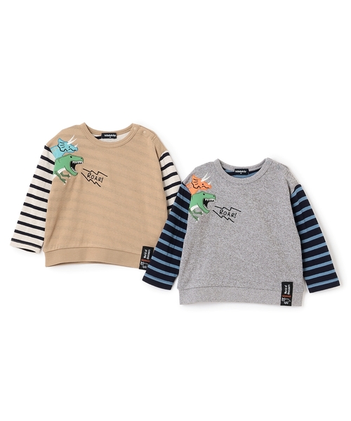 kladskap(クレードスコープ)の「恐竜接結長袖Tシャツ(Tシャツ/カットソー・キッズ・ベージュ/グレー・80cm/90cm/100cm/110cm/120cm/130cm)」の15枚目の写真