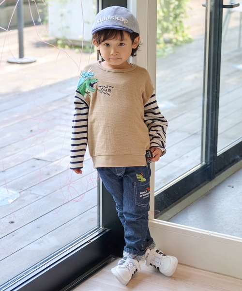 kladskap(クレードスコープ)の「恐竜接結長袖Tシャツ(Tシャツ/カットソー・キッズ・ベージュ/グレー・80cm/90cm/100cm/110cm/120cm/130cm)」の12枚目の写真