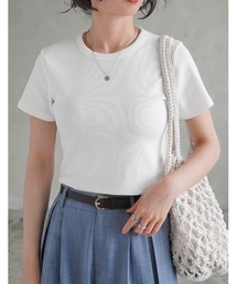 [新色追加]テレコリブクロップド半袖Ｔシャツ
