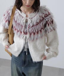 FREE'S MART | ◆前後２ＷＡＹノルディック柄リボンカーディ(ニット/セーター)