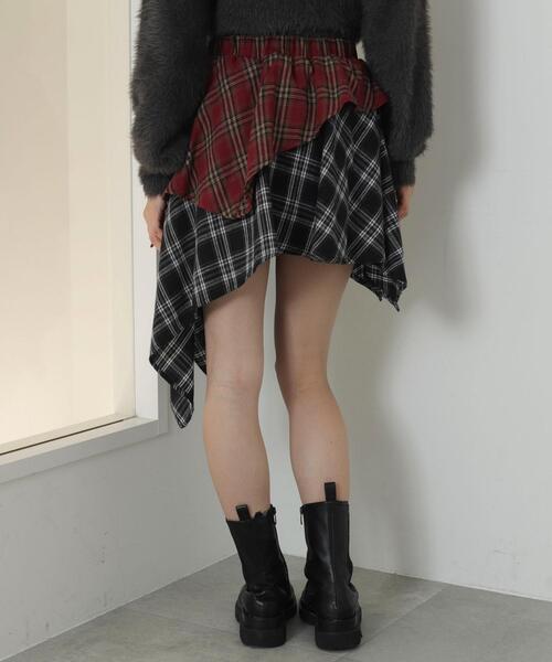 WEGO(ウィゴー)の「WEGO/アシンメトリーチェックミニスカパン(スカート・レディース・レッド系その他/ブラウン/ネイビー・FREE)」の17枚目の写真