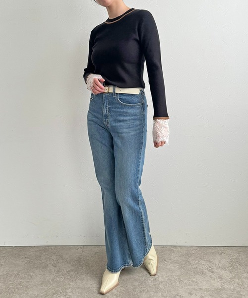 LHELBIE(レルビエ)の「カフスレースニットトップス(ニット/セーター・レディース・ネイビー/ブラック/アイボリー・M)」の18枚目の写真