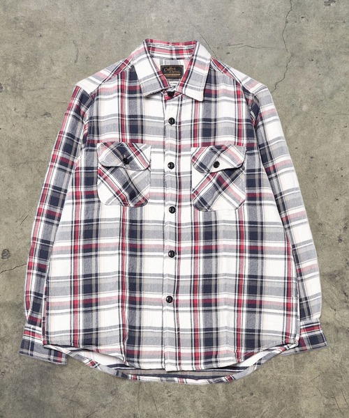 Coffee & Cigarettes（コーヒーアンドシガレッツ）の「10B7  Heavy Flannel One Wash Work Shirt / ヘビーネル ワンウォッシュ ワークシャツ C（シャツ/ブラウス・メンズ・ブルー系/ホワイト系・XL/M/L）」の3枚目の写真