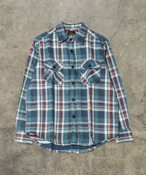 Coffee & Cigarettes（コーヒーアンドシガレッツ）の「10B7  Heavy Flannel One Wash Work Shirt / ヘビーネル ワンウォッシュ ワークシャツ C（シャツ/ブラウス・メンズ・ブルー系/ホワイト系・XL/M/L）」の4枚目の写真