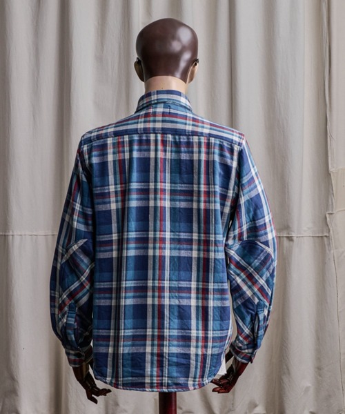 Coffee & Cigarettes（コーヒーアンドシガレッツ）の「10B7  Heavy Flannel One Wash Work Shirt / ヘビーネル ワンウォッシュ ワークシャツ C（シャツ/ブラウス・メンズ・ブルー系/ホワイト系・XL/M/L）」の7枚目の写真