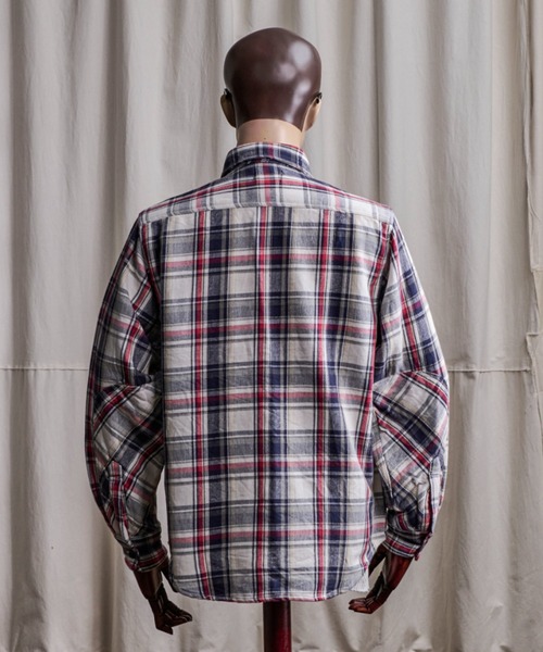 Coffee & Cigarettes（コーヒーアンドシガレッツ）の「10B7  Heavy Flannel One Wash Work Shirt / ヘビーネル ワンウォッシュ ワークシャツ C（シャツ/ブラウス・メンズ・ブルー系/ホワイト系・XL/M/L）」の10枚目の写真