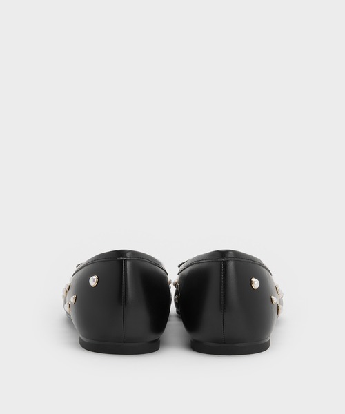 CHARLES & KEITH（チャールズ & キース）の「Barbara バーバラ パールエンベリッシュドボウバレエフラット（バレエシューズ・レディース・ブラック・23cm/22.5cm/25.5cm/25cm/24.5cm/23.5cm）」の3枚目の写真