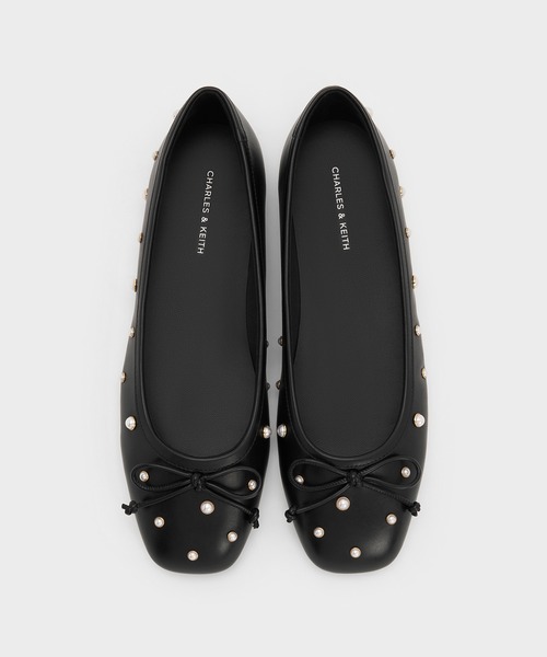 CHARLES & KEITH（チャールズ & キース）の「Barbara バーバラ パールエンベリッシュドボウバレエフラット（バレエシューズ・レディース・ブラック・23cm/22.5cm/25.5cm/25cm/24.5cm/23.5cm）」の6枚目の写真