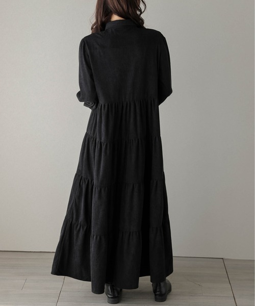 SUGAR BISKET（シュガービスケット）の「コーデュロイ ティアード フレアワンピース（ワンピース・レディース・ブラウン/カーキ/ブラック・C/フリー）」の19枚目の写真