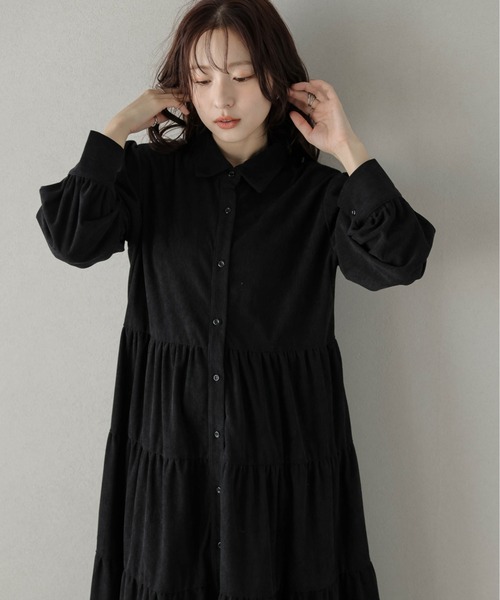 SUGAR BISKET（シュガービスケット）の「コーデュロイ ティアード フレアワンピース（ワンピース・レディース・ブラウン/カーキ/ブラック・C/フリー）」の22枚目の写真