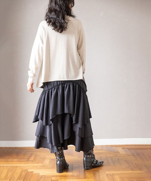 OSMOSIS(オズモーシス)の「ランダムティアードスカート(スカート・レディース・ブラウン/カーキ/ブラック・ONE SIZE)」の22枚目の写真