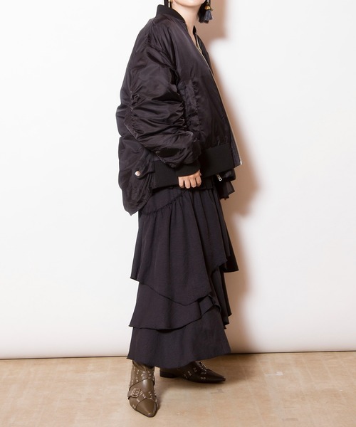 OSMOSIS(オズモーシス)の「ランダムティアードスカート(スカート・レディース・ブラウン/カーキ/ブラック・ONE SIZE)」の14枚目の写真