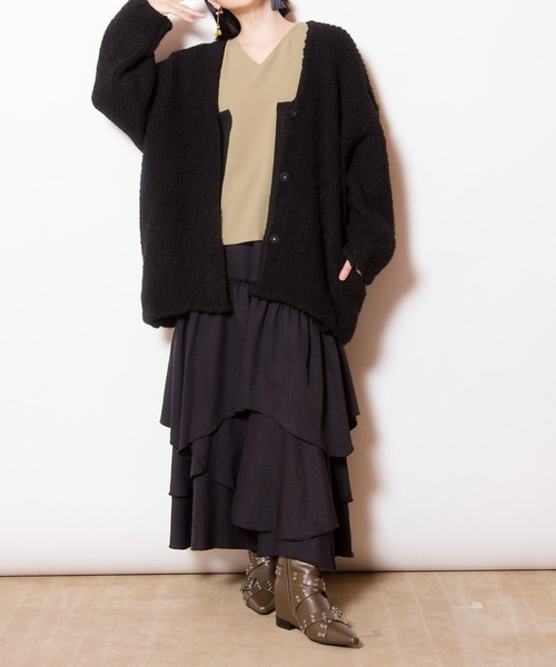 OSMOSIS(オズモーシス)の「ランダムティアードスカート(スカート・レディース・ブラウン/カーキ/ブラック・ONE SIZE)」の18枚目の写真