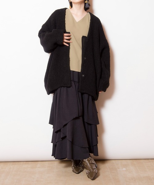 OSMOSIS(オズモーシス)の「ランダムティアードスカート(スカート・レディース・ブラウン/カーキ/ブラック・ONE SIZE)」の16枚目の写真