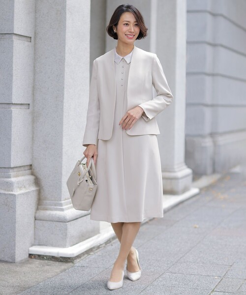 2way】セラテリーダブルクロス 襟付き ワンピース（ワンピース）｜J