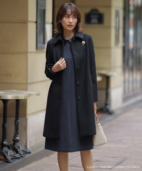 J.PRESS Ladies(J.プレス レディス)の「【2way】セラテリーダブルクロス 襟付き ワンピース(ワンピース・レディース・ブラック系/ベージュ系/ネイビー系・XS/S)」の14枚目の写真