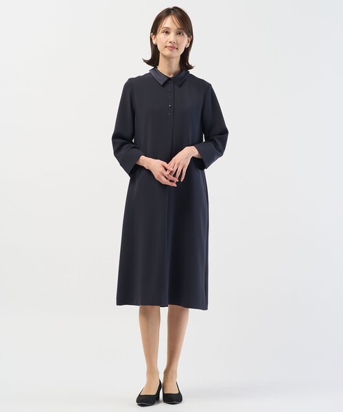 J.PRESS Ladies(J.プレス レディス)の「【2way】セラテリーダブルクロス 襟付き ワンピース(ワンピース・レディース・ブラック系/ベージュ系/ネイビー系・XS/S)」の15枚目の写真