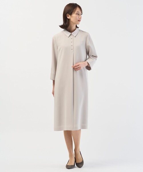 2way】セラテリーダブルクロス 襟付き ワンピース（ワンピース）｜J