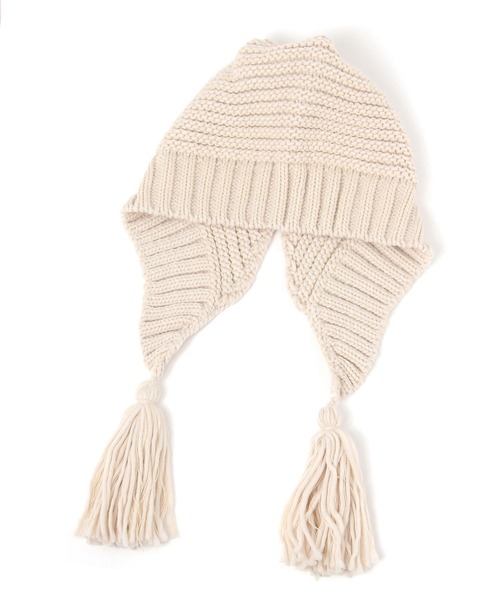 オリジナルユキノミミツキニット帽（ニットキャップ/ビーニー）｜niko