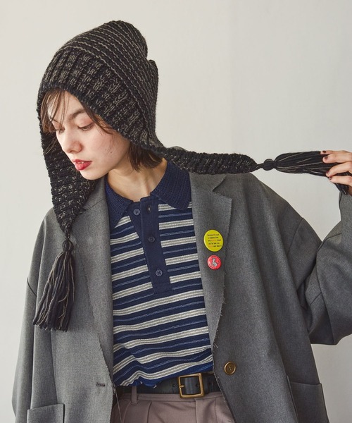 niko and...(ニコアンド)の「オリジナルユキノミミツキニット帽(ニットキャップ/ビーニー・レディース・ブラウン/ピンク/チャコール/アイボリー/ブラック/ライトブラウン/オレンジ/ダークグレー・0)」の16枚目の写真