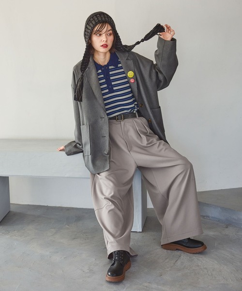 niko and...(ニコアンド)の「オリジナルユキノミミツキニット帽(ニットキャップ/ビーニー・レディース・ブラウン/ピンク/チャコール/アイボリー/ブラック/ライトブラウン/オレンジ/ダークグレー・0)」の18枚目の写真