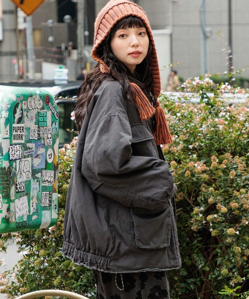 niko and...(ニコアンド)の「オリジナルユキノミミツキニット帽(ニットキャップ/ビーニー・レディース・ブラウン/ピンク/チャコール/アイボリー/ブラック/ライトブラウン/オレンジ/ダークグレー・0)」の10枚目の写真