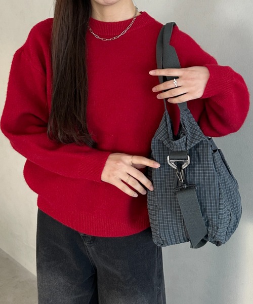 MYMOOD.(マイムード)の「【A4収納可能】チェック柄2WAYショルダーバッグ(ショルダーバッグ・レディース・ベージュ/ブラック/レッド/ブラウン・FREE)」の8枚目の写真