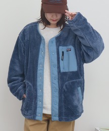 レディースのノーカラージャケット（ブルー・ネイビー/青色系
