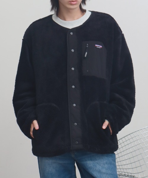 セール】【GERRY/ジェリー】ソフトボア ナイロン切替ノーカラー