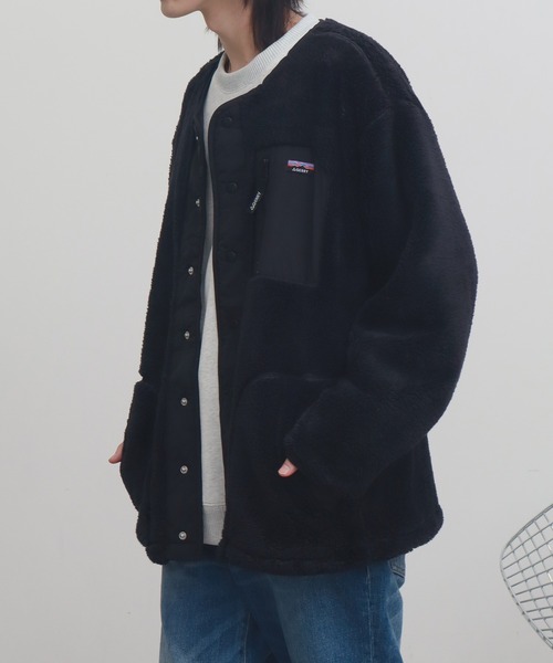 セール】【GERRY/ジェリー】ソフトボア ナイロン切替ノーカラー