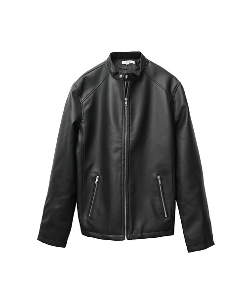 MinoriTY select】PUレザーシングルライダースジャケット メンズ