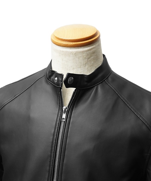 MinoriTY select】PUレザーシングルライダースジャケット メンズ 革