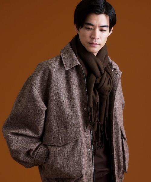 THE SHOP TK （ザ ショップ ティーケー ）の「ツイードフライトビッグブルゾン 【洗濯機OK／セットアップ可】（ブルゾン・メンズ・キャメル/グレー系その他4・02/03/04）」の3枚目の写真