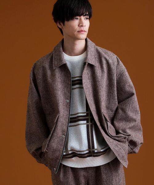 THE SHOP TK （ザ ショップ ティーケー ）の「ツイードフライトビッグブルゾン 【洗濯機OK／セットアップ可】（ブルゾン・メンズ・キャメル/グレー系その他4・02/03/04）」の8枚目の写真