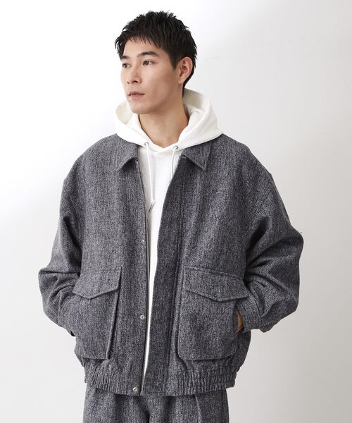 THE SHOP TK （ザ ショップ ティーケー ）の「ツイードフライトビッグブルゾン 【洗濯機OK／セットアップ可】（ブルゾン・メンズ・キャメル/グレー系その他4・02/03/04）」の9枚目の写真