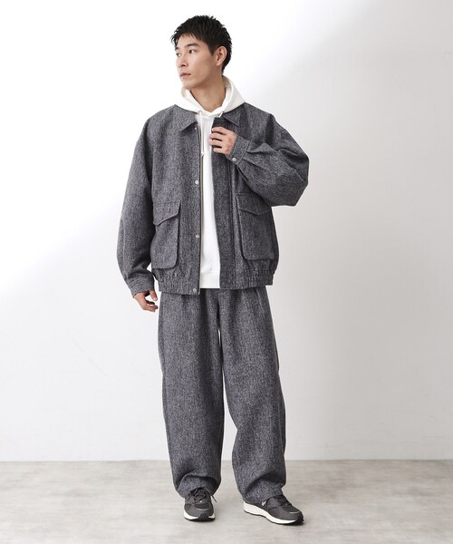 THE SHOP TK （ザ ショップ ティーケー ）の「ツイードフライトビッグブルゾン 【洗濯機OK／セットアップ可】（ブルゾン・メンズ・キャメル/グレー系その他4・02/03/04）」の11枚目の写真