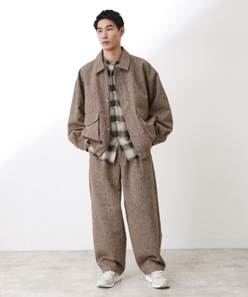 THE SHOP TK （ザ ショップ ティーケー ）の「ツイードフライトビッグブルゾン 【洗濯機OK／セットアップ可】（ブルゾン・メンズ・キャメル/グレー系その他4・02/03/04）」の16枚目の写真