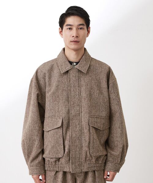 THE SHOP TK （ザ ショップ ティーケー ）の「ツイードフライトビッグブルゾン 【洗濯機OK／セットアップ可】（ブルゾン・メンズ・キャメル/グレー系その他4・02/03/04）」の18枚目の写真