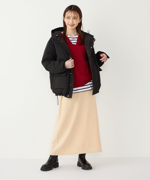SHIPS Colors(シップス カラーズ)の「SHIPS Colors: フード ダウン ジャケット◇(ダウンジャケット/コート・レディース・ブラック/キャメル/オレンジ・SMALL/MEDIUM)」の7枚目の写真