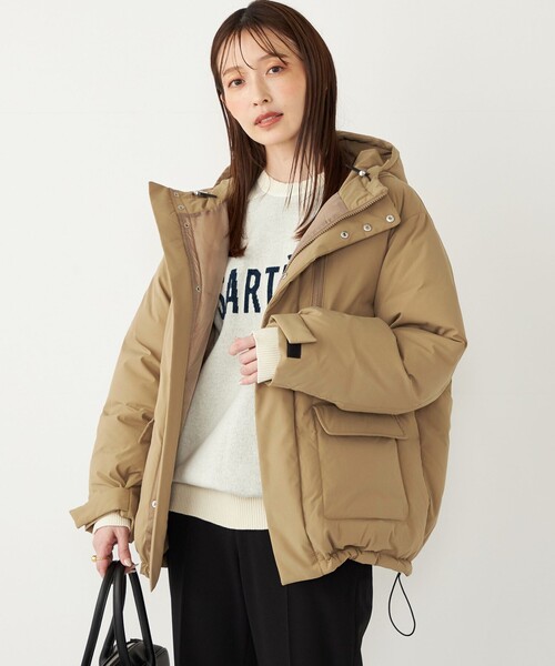 くーぽん様⭐︎SHIPS WOMANベージュ ダウンジャケット フード付き SHIPS（シップス）の「フーデッドエコダウン◇（ダウンジャケット