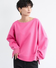 Tシャツ/カットソー（ピンク/桃色系・ボートネック