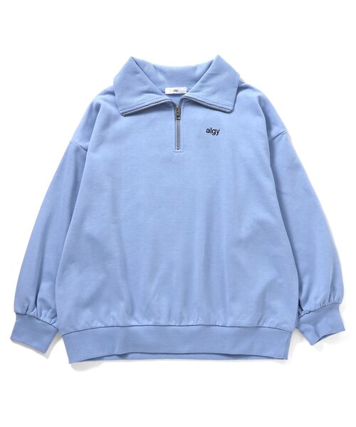 algy(アルジー)の「ハーフジップハートBIGトレーナー(スウェット・キッズ・グレー/ブラック/サックスブルー・XX-SMALL/X-SMALL/SMALL/MEDIUM)」の1枚目の写真
