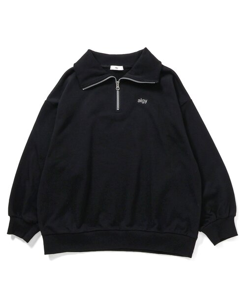 algy(アルジー)の「ハーフジップハートBIGトレーナー(スウェット・キッズ・グレー/ブラック/サックスブルー・XX-SMALL/X-SMALL/SMALL/MEDIUM)」の2枚目の写真