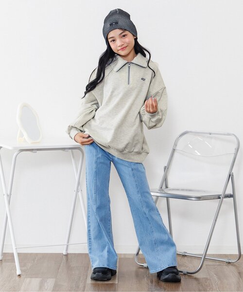 algy(アルジー)の「ハーフジップハートBIGトレーナー(スウェット・キッズ・グレー/ブラック/サックスブルー・XX-SMALL/X-SMALL/SMALL/MEDIUM)」の6枚目の写真