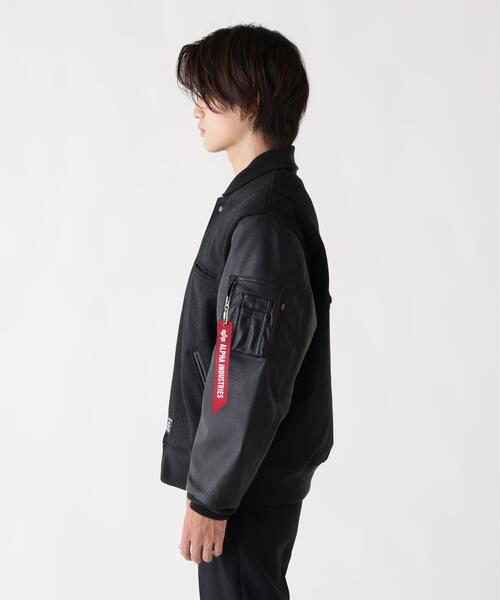 Alpha Industries(アルファインダストリーズ)の「Alpha Industries/アルファインダストリーズ/ALPHA LETTERMAN JACKET/レターマン ジャケット(ブルゾン・メンズ・ブラック・2XL/L/M/XL)」の6枚目の写真