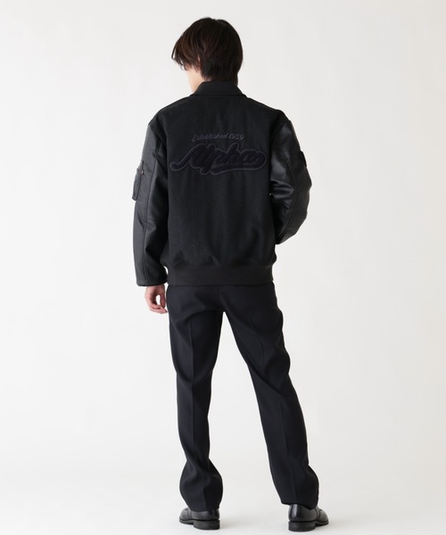 Alpha Industries（アルファインダストリーズ）の「Alpha Industries/アルファインダストリーズ/ALPHA LETTERMAN JACKET/レターマン ジャケット（ブルゾン・メンズ・ブラック・2XL/L/M/XL）」の11枚目の写真