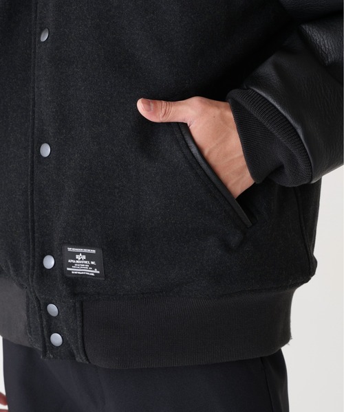 Alpha Industries（アルファインダストリーズ）の「Alpha Industries/アルファインダストリーズ/ALPHA LETTERMAN JACKET/レターマン ジャケット（ブルゾン・メンズ・ブラック・2XL/L/M/XL）」の7枚目の写真